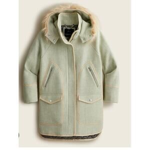 J Crew chateau parka Italian stadium-cloth wool coat Heather gray wool 0 small